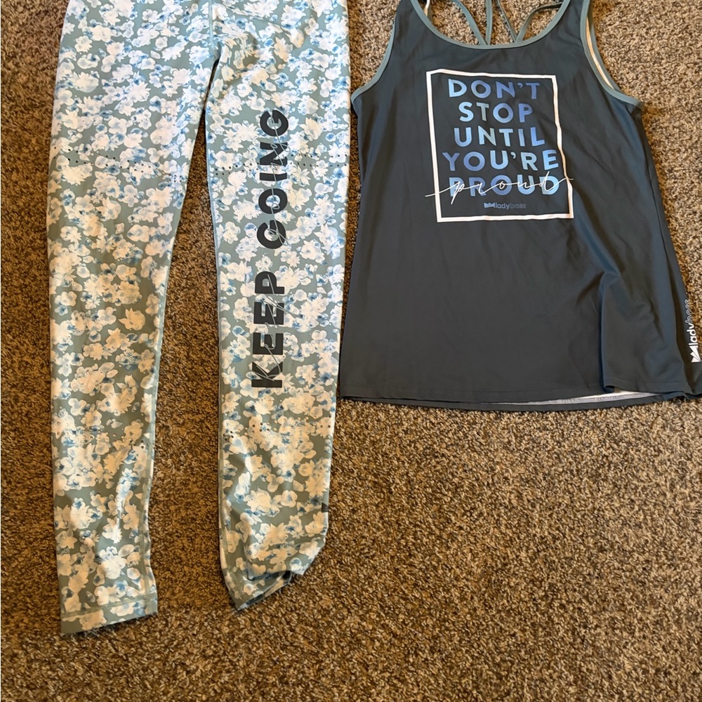 LadyBoss Swag workout set legging/tank